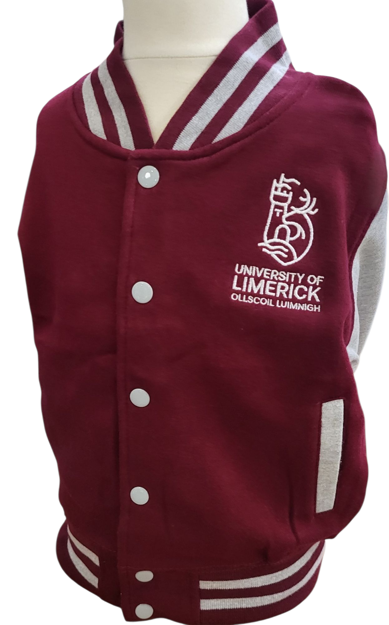 Children's Varsity Jacket in Burgundy