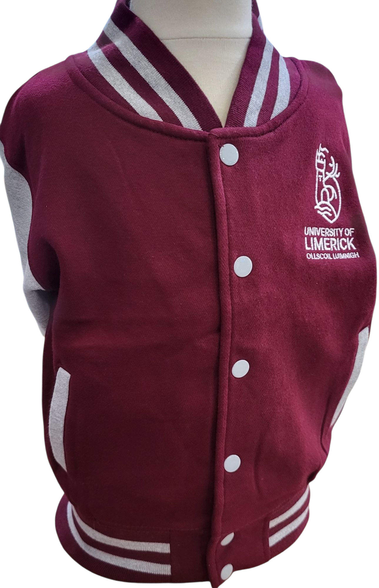 Children's Varsity Jacket in Burgundy
