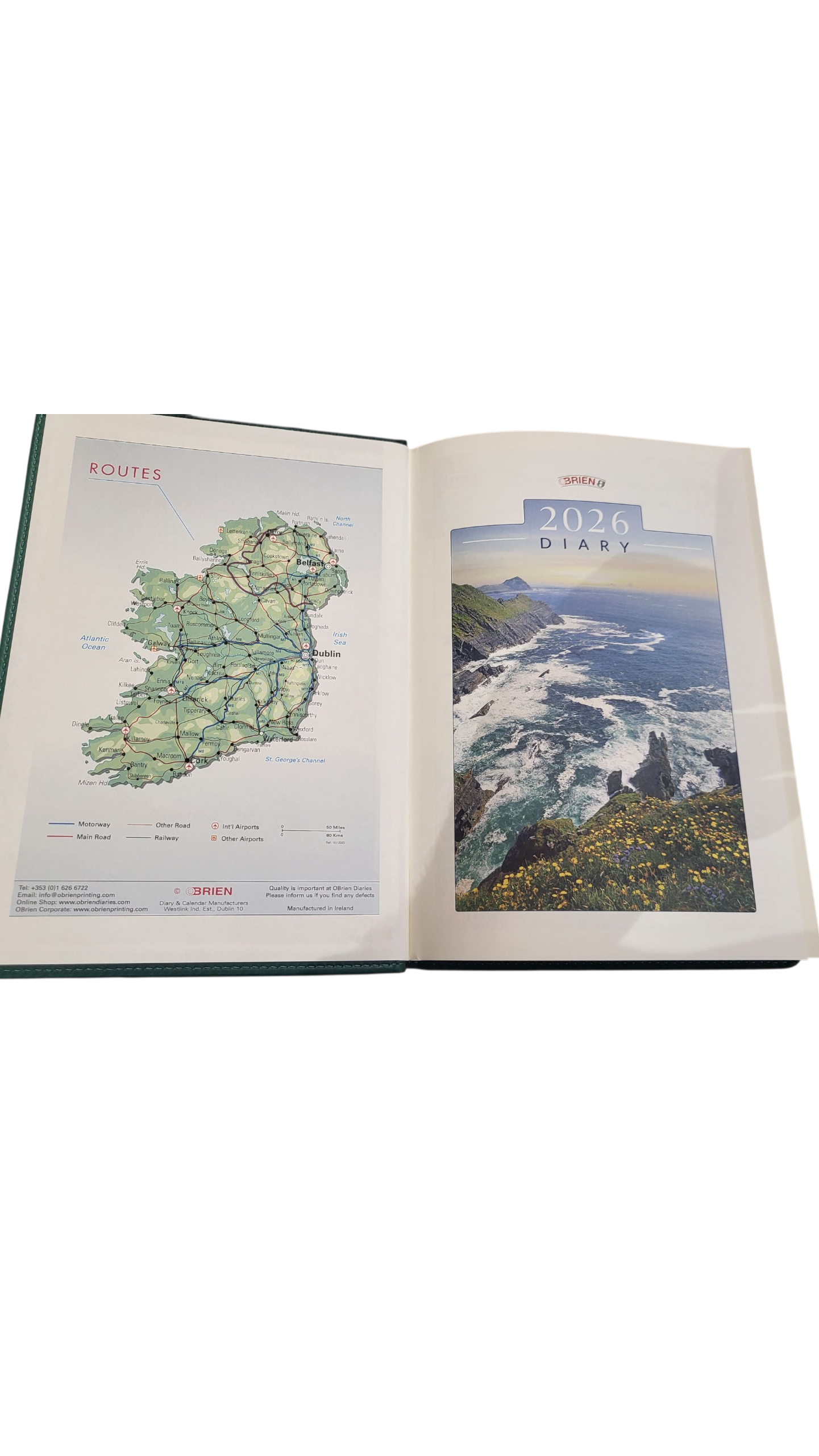 2026 A5 University of Limerick Green Leather Diary