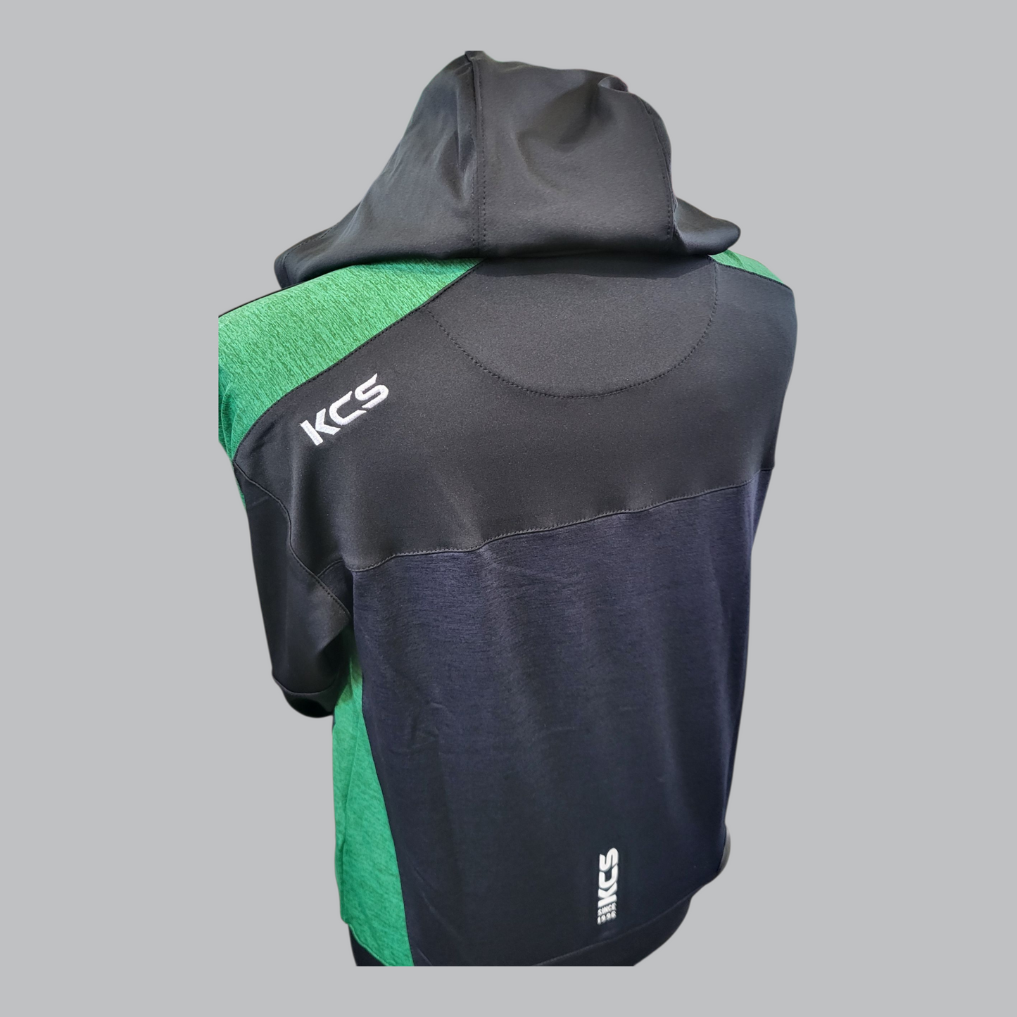 Helios 1/2 Zip in Green/ Black with Hood (Unisex) K C Sports