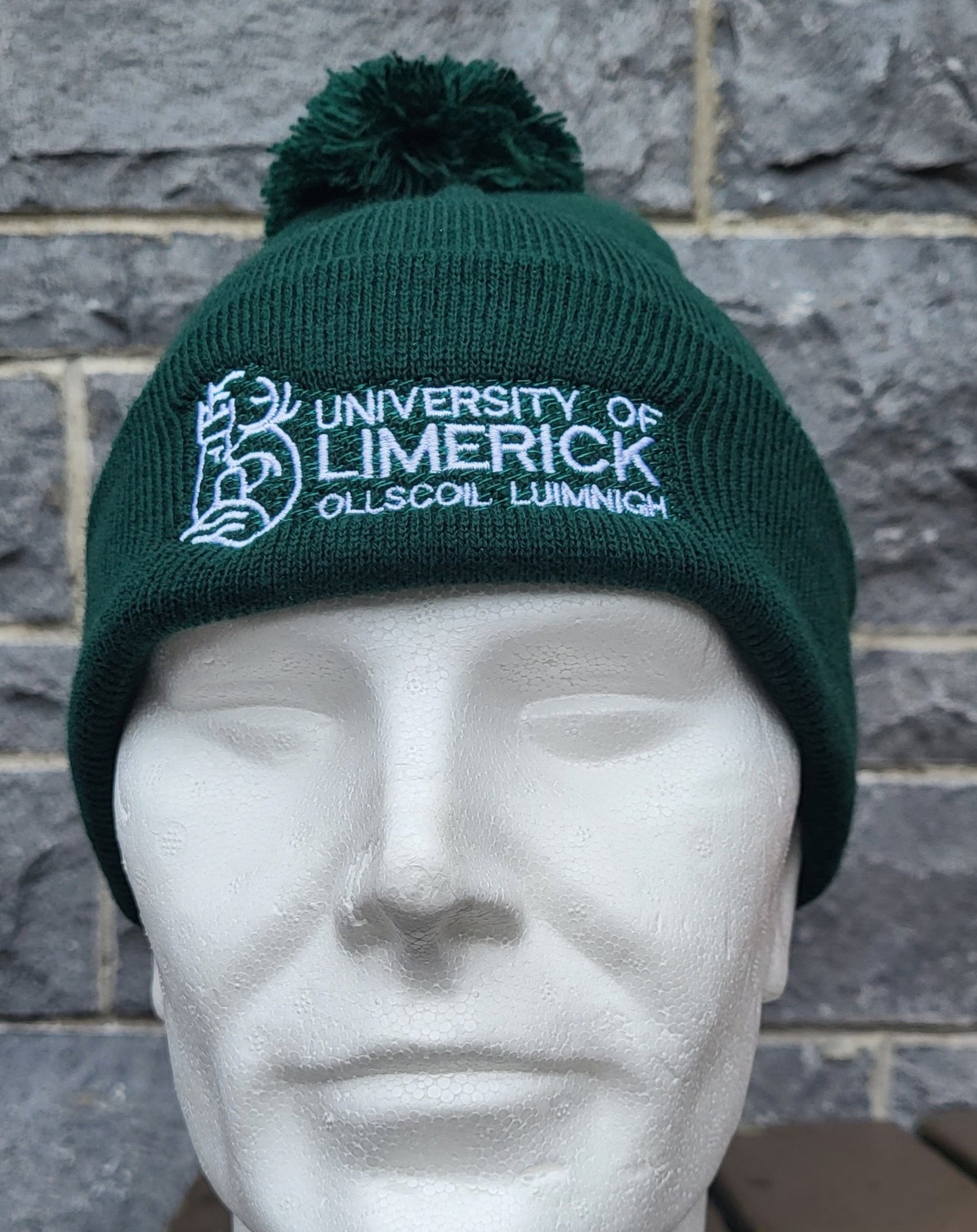 Green Beanie Hat with Bobble