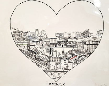 Heart Of Limerick print by Anita McCarthy.(Print comes in a scroll)