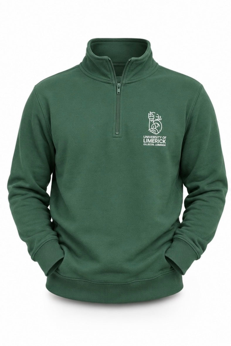 1/2 Zip Bottle Green