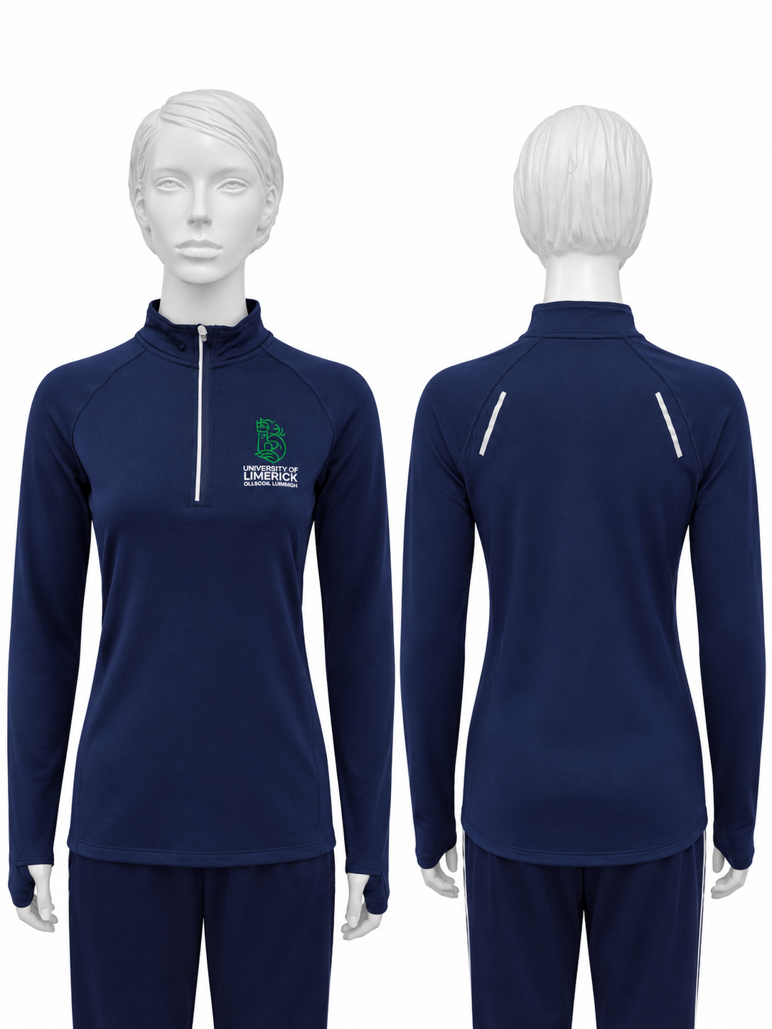 Ladies Sports Navy Eco Half Zip