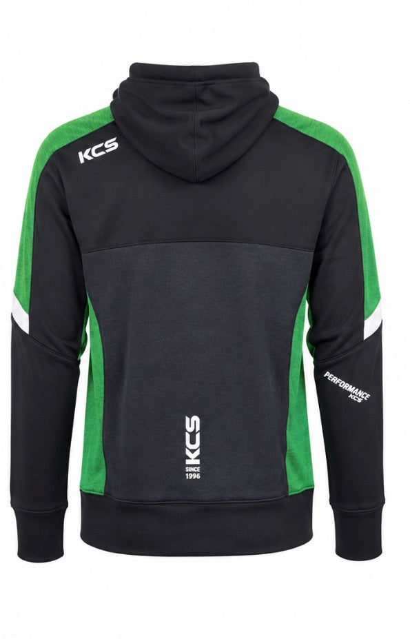 Helios 1/2 Zip in Green/ Black with Hood (Unisex) K C Sports