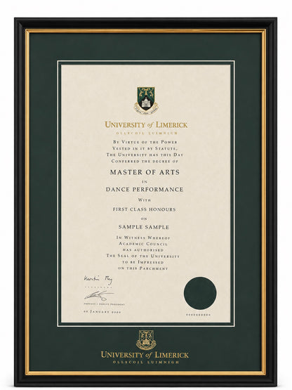 University of Limerick Parchment Frame (ONLY AVAILABLE FOR COLLECTION INSTORE)